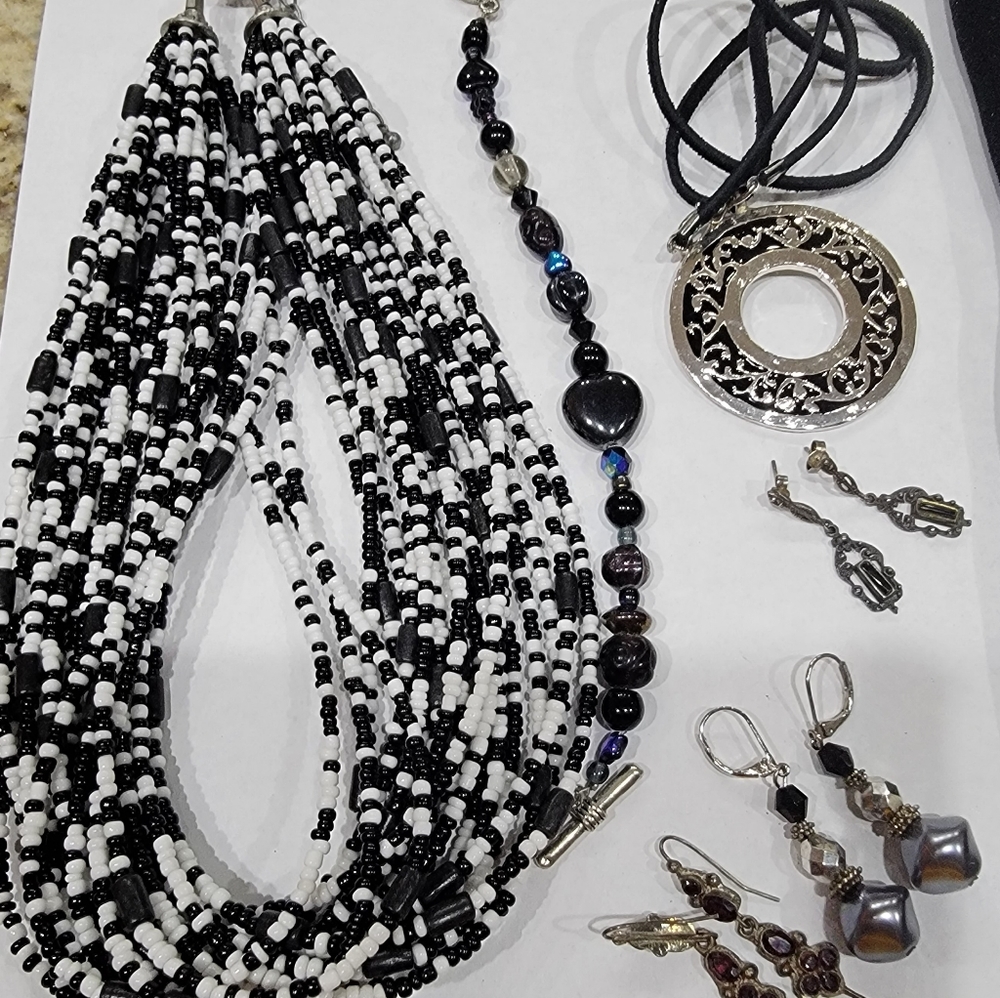 Black and white jewelry